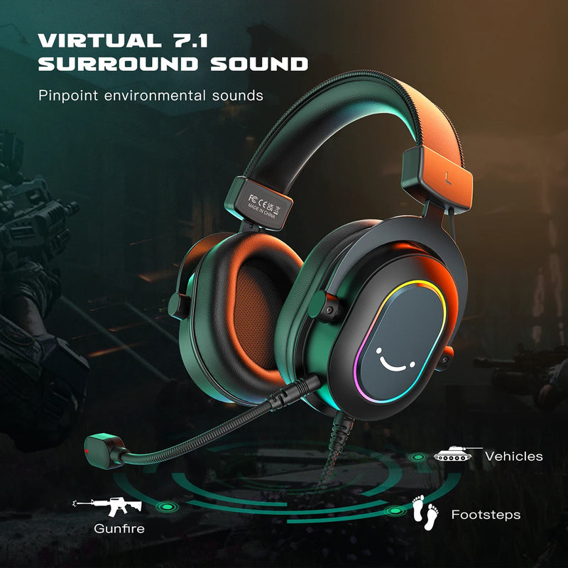 Headset Gamer - Fifine Dynamic RGB Gaming 7.1