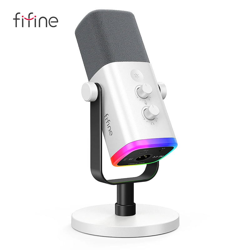 Microfone - FIFINE XLR (Preto, Branco e Rosa)