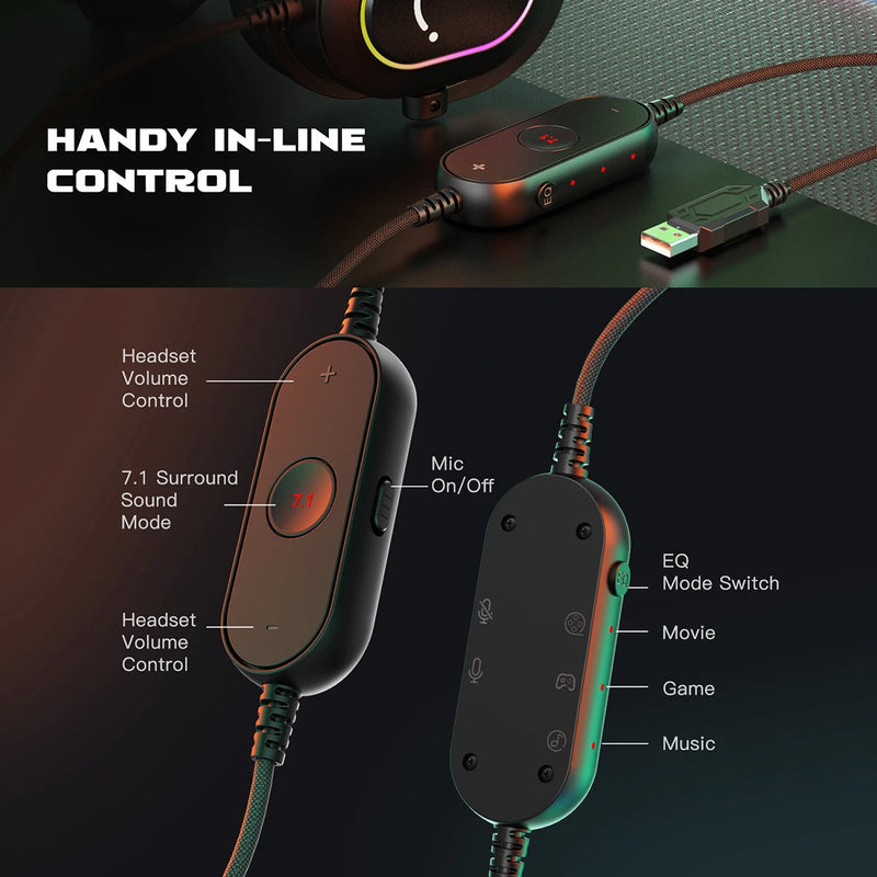 Headset Gamer - Fifine Dynamic RGB Gaming 7.1